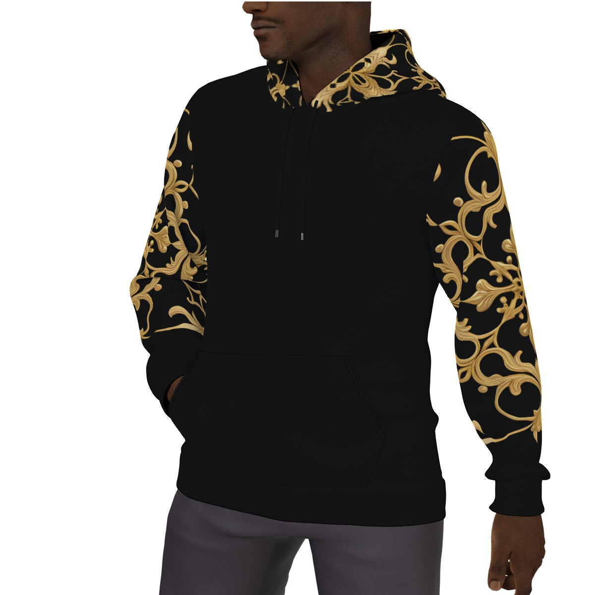 AC BAROQUE All-Over Print Men's Thicken Pullover Hoodie