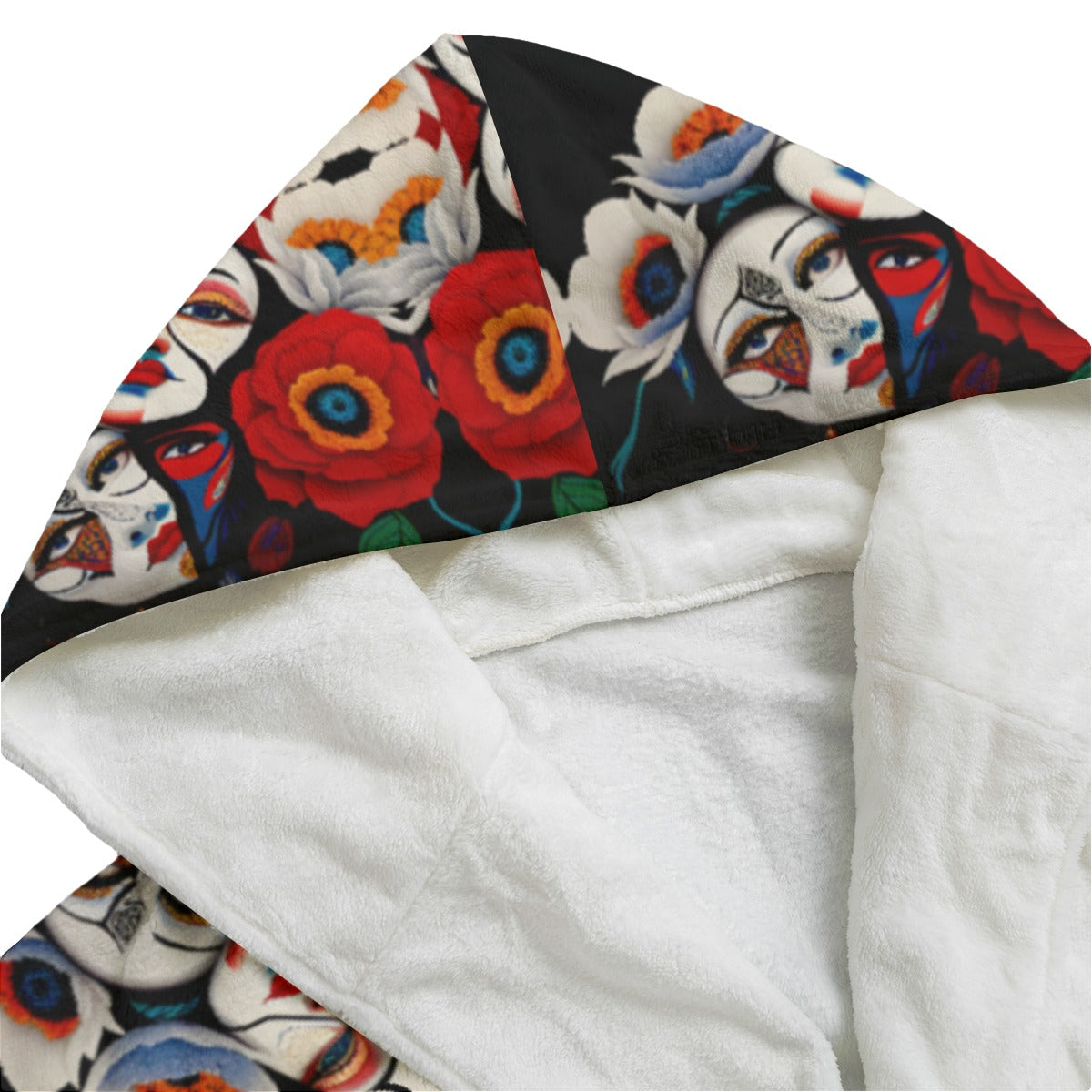 DNA GIRL All-Over Print Unisex Flannel Hooded bathrobe (DIRECT)