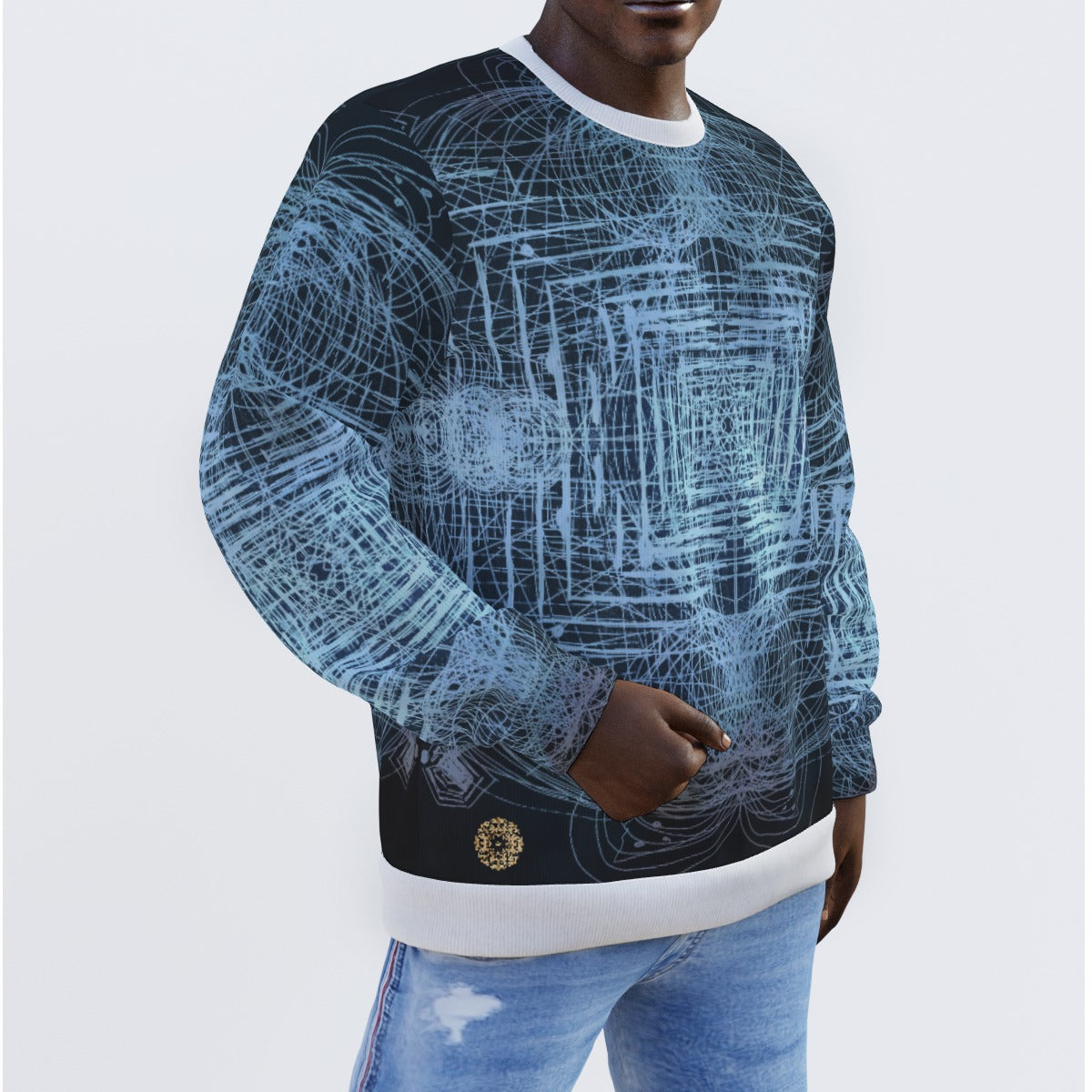 All-Over Print Men's Sweater AC Quantum Portal
