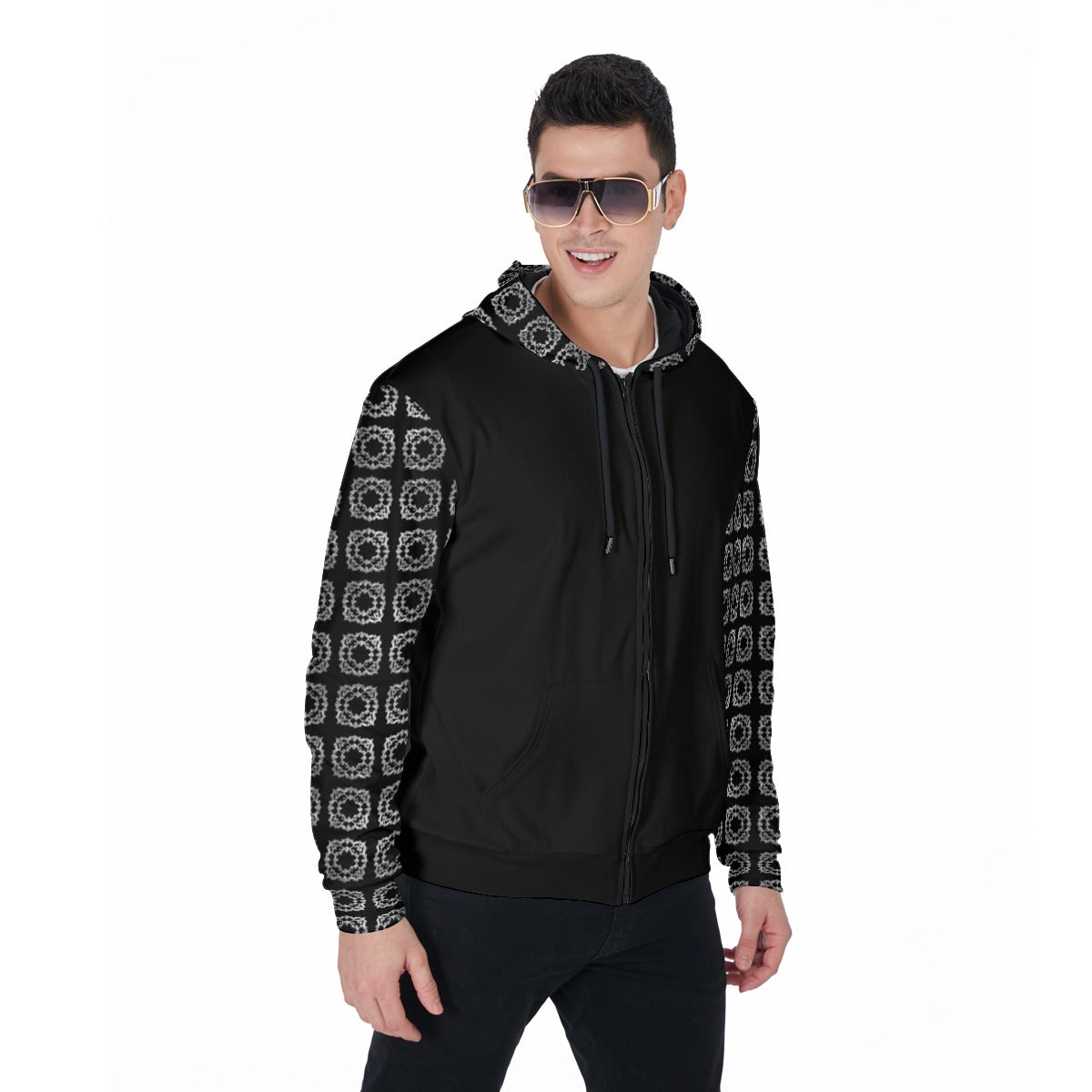 AC BAROQUE All-Over Print Men's Heavy Fleece Zip Up Hoodie