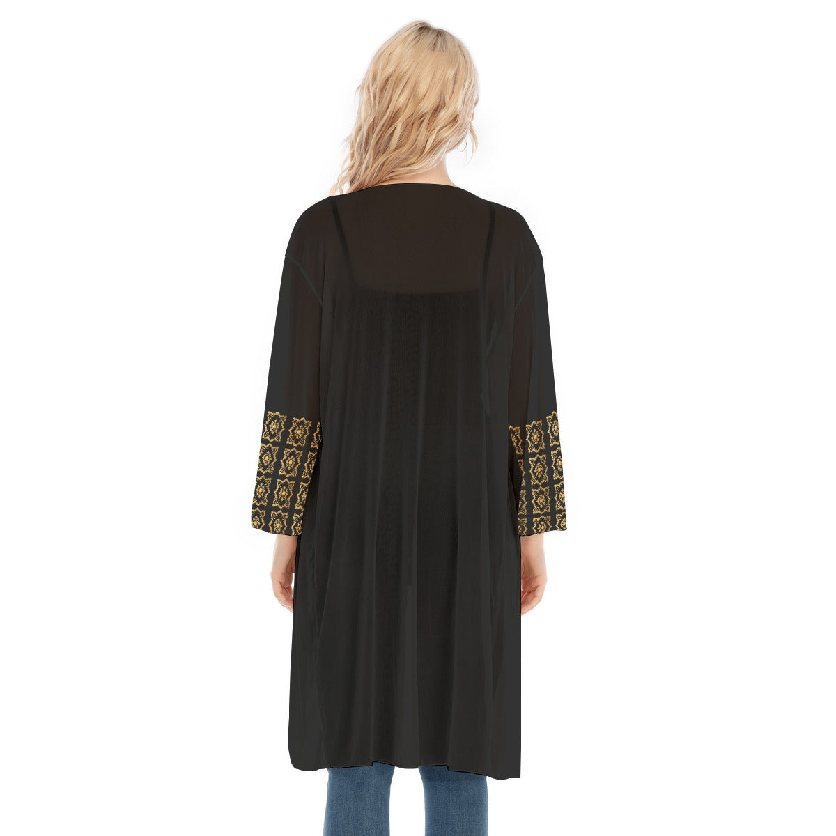 AC BAROQUE Women's V-neck Mesh Cardigan