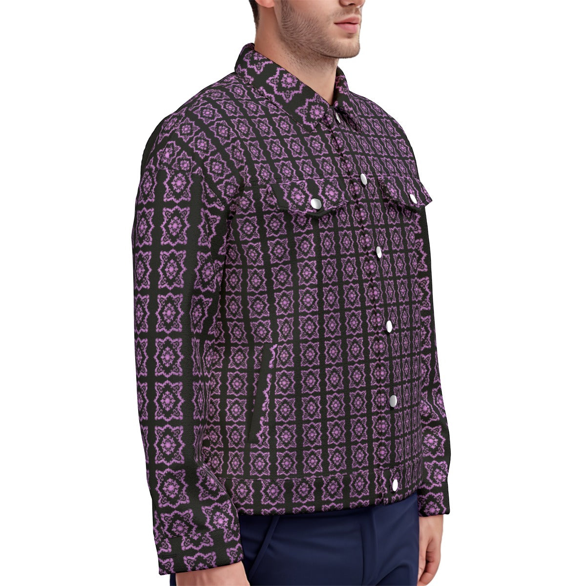 AC BAROQUE All-Over Print Unisex Lapel Jacket | 245GSM Cotton