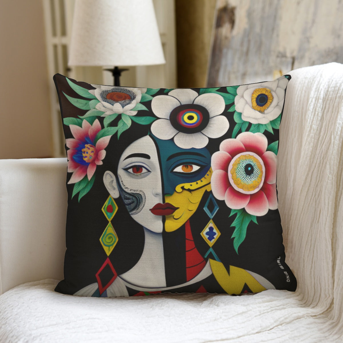 DNA GIRL All-Over Print couch pillow with pillow Inserts (DIRECT)