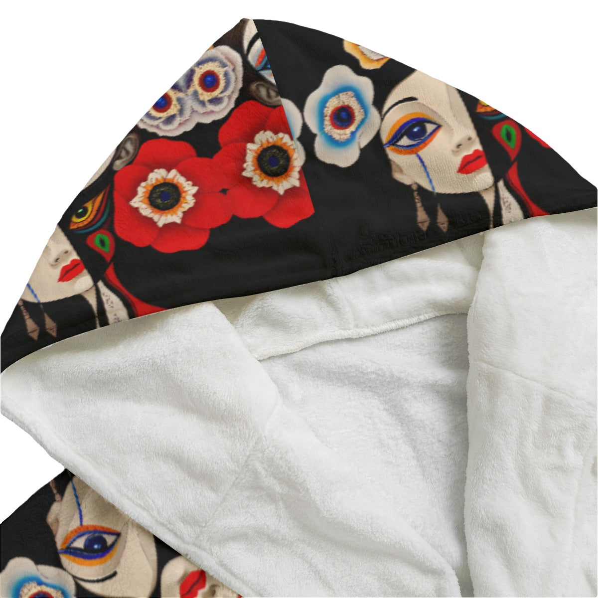 DNA GIRL All-Over Print Unisex Flannel Hooded bathrobe (DIRECT)