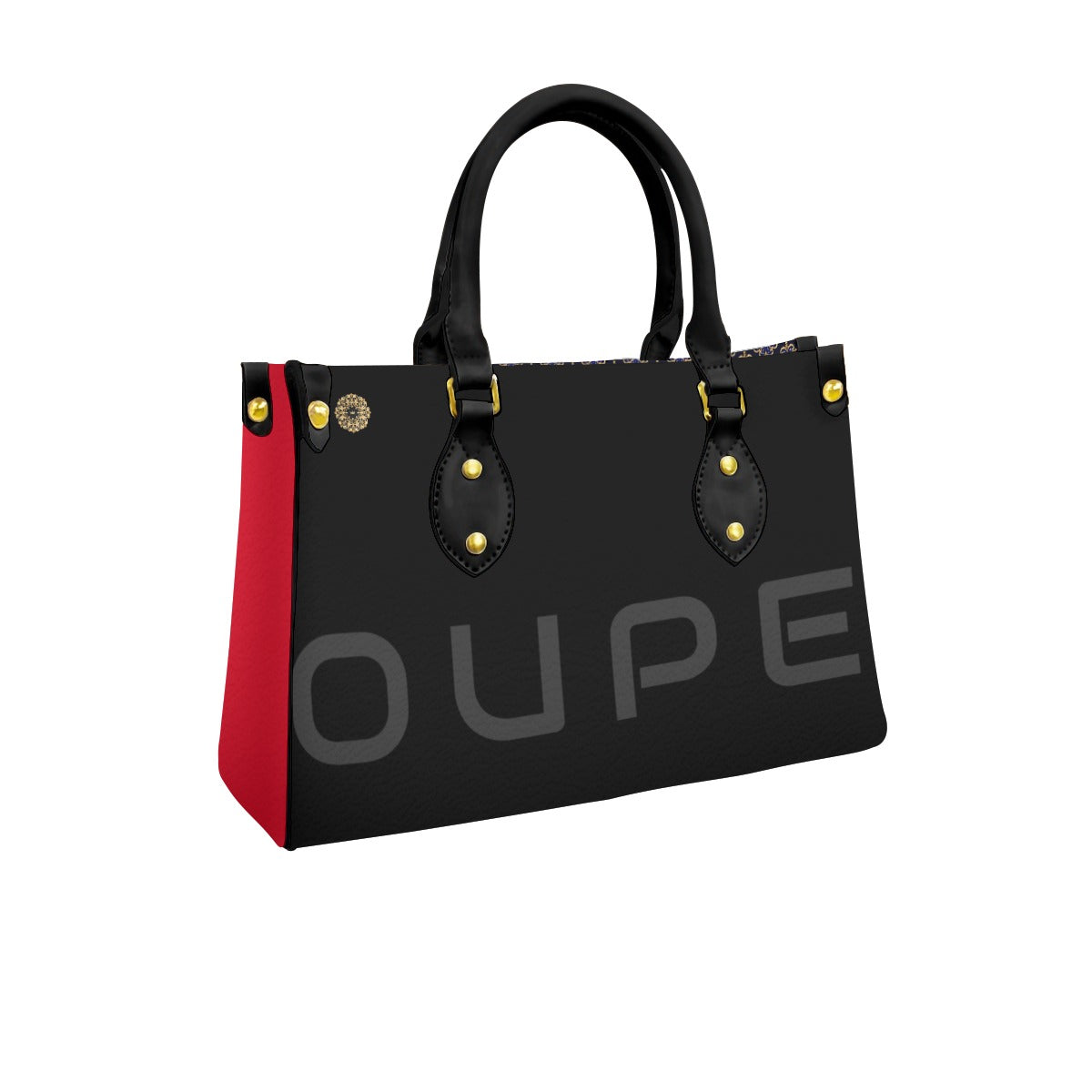 Women's "OUPE" (Paprika)Tote Bag With Black Handle