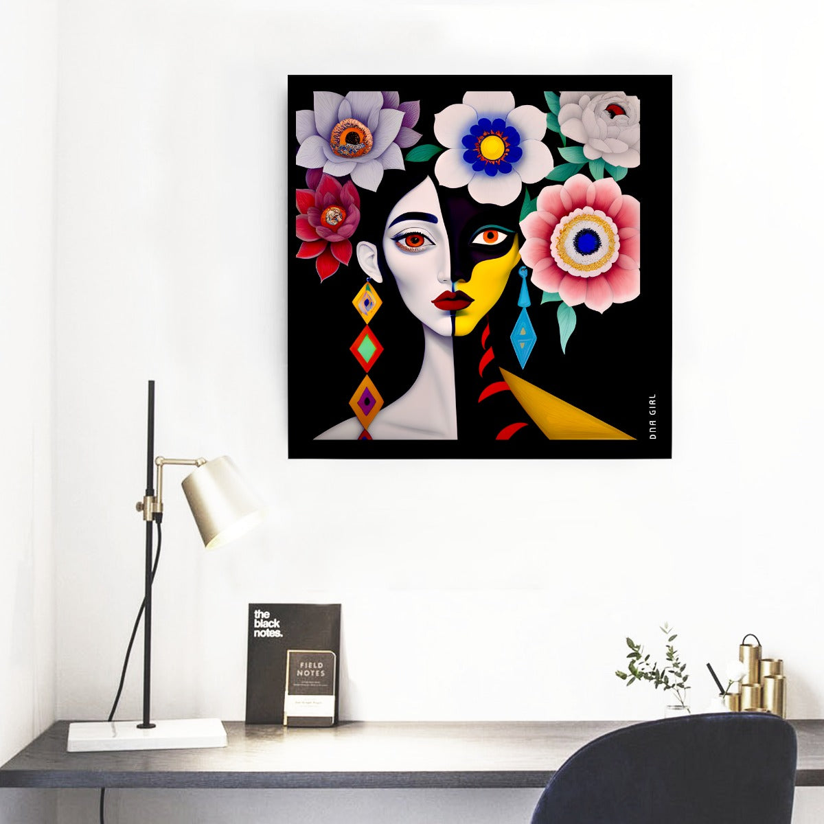 DNA GIRL Framed Single Piece Mural | Square