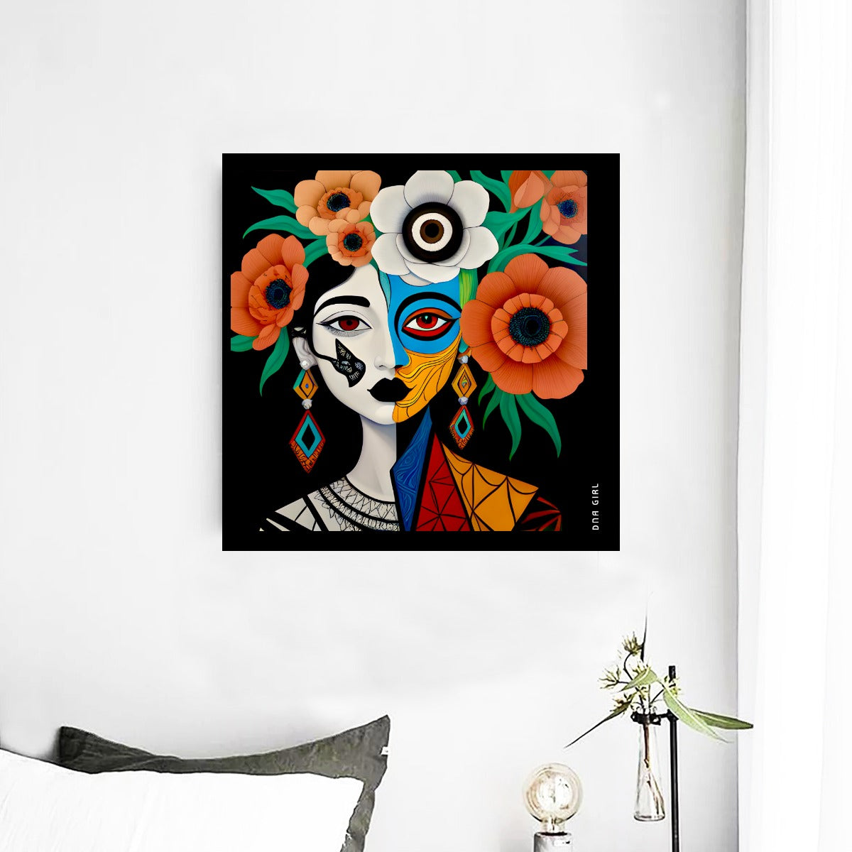 DNA GIRL Framed Single Piece Mural | Square