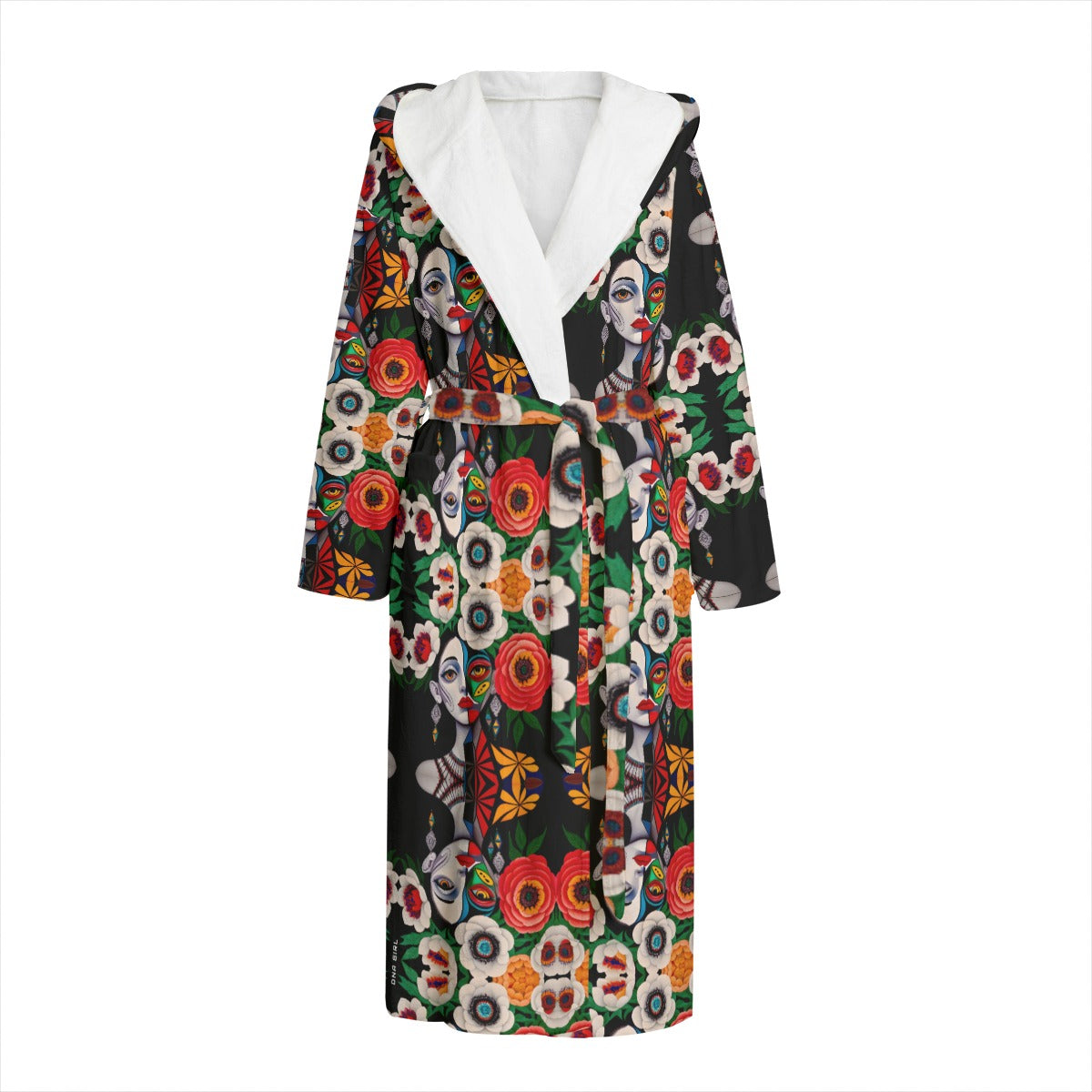 DNA GIRL All-Over Print Unisex Flannel Hooded bathrobe (DIRECT)