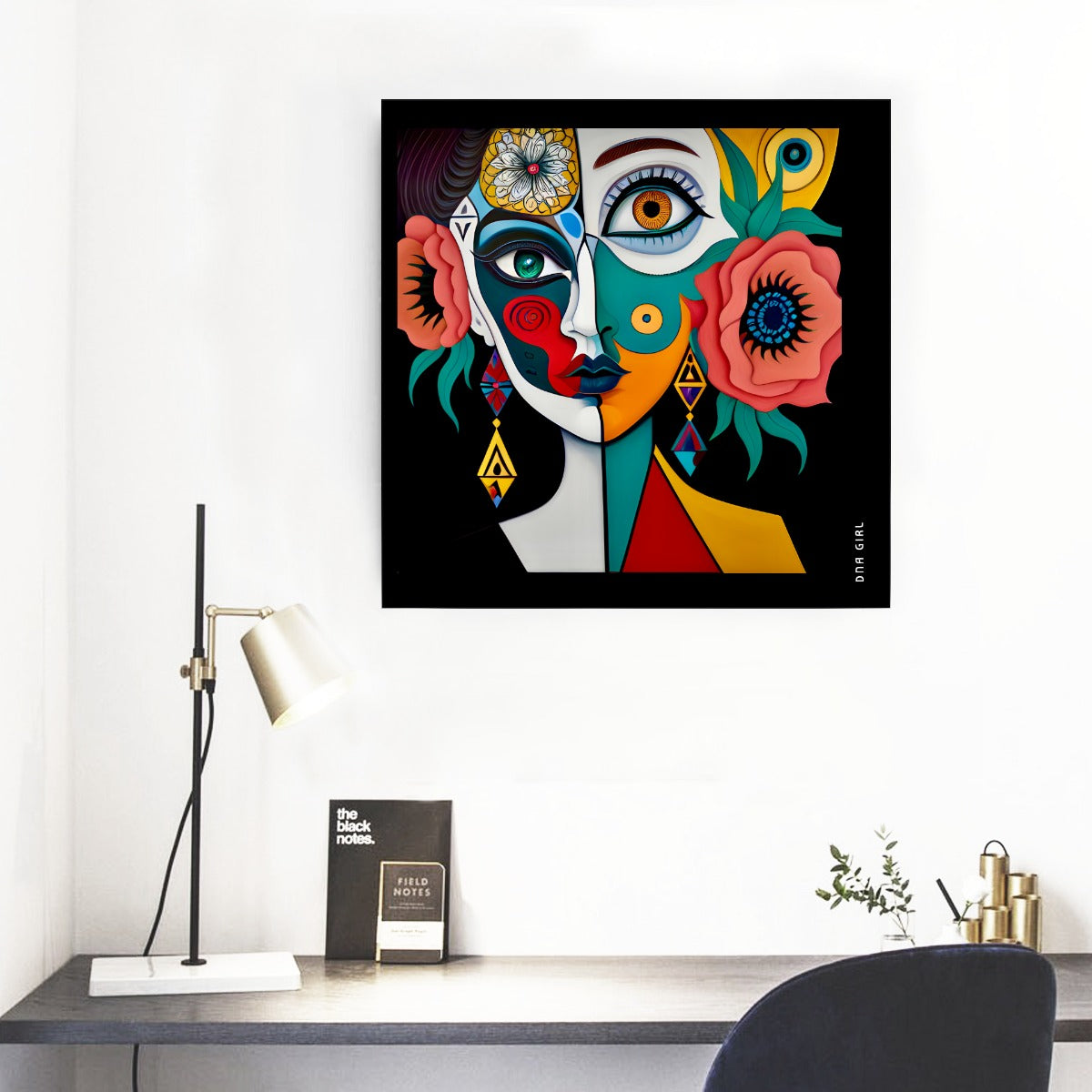 DNA GIRL Framed Single Piece Mural | Square