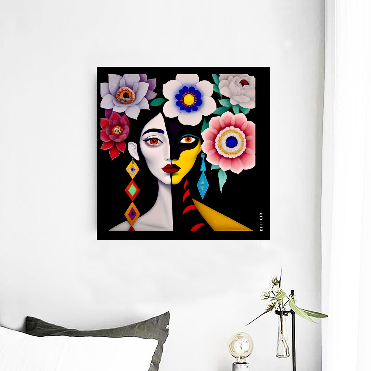 DNA GIRL Framed Single Piece Mural | Square