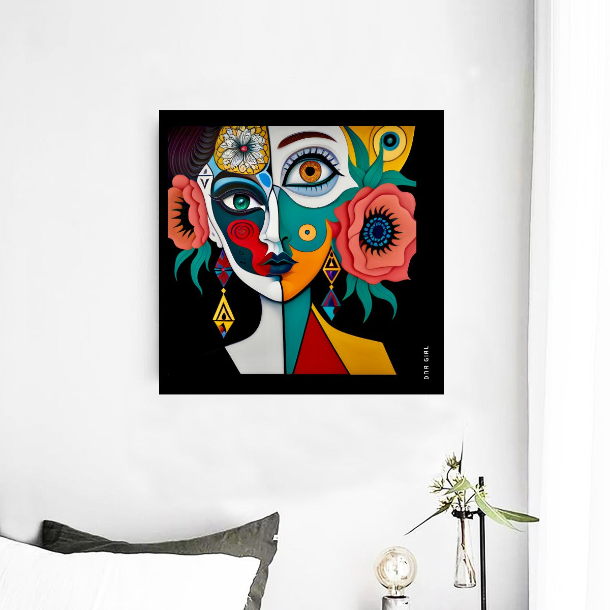 DNA GIRL Framed Single Piece Mural | Square