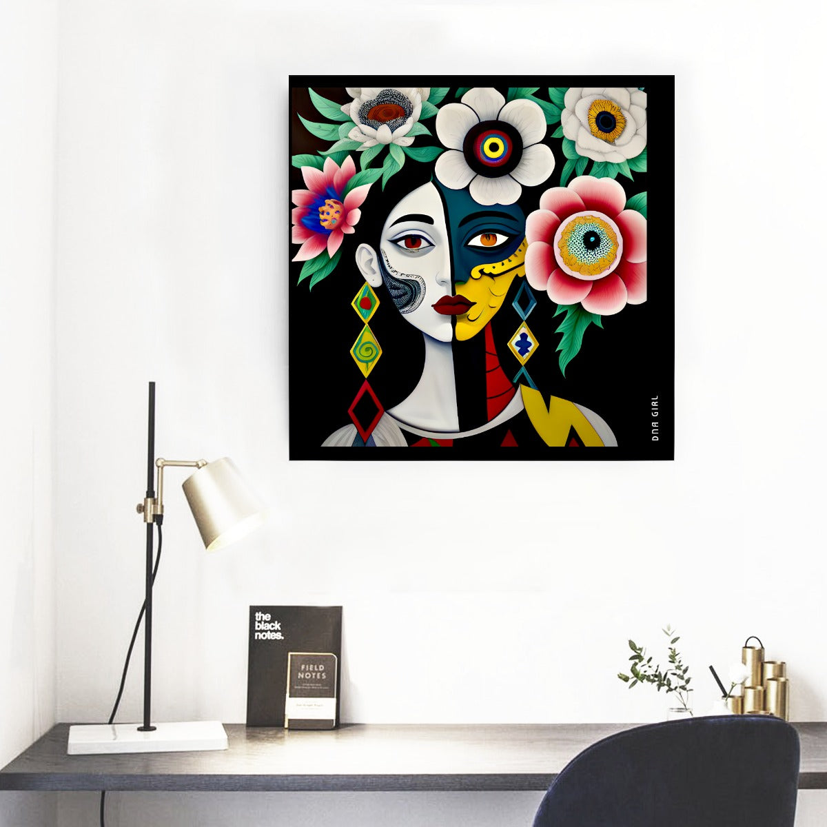 DNA GIRL Framed Single Piece Mural | Square
