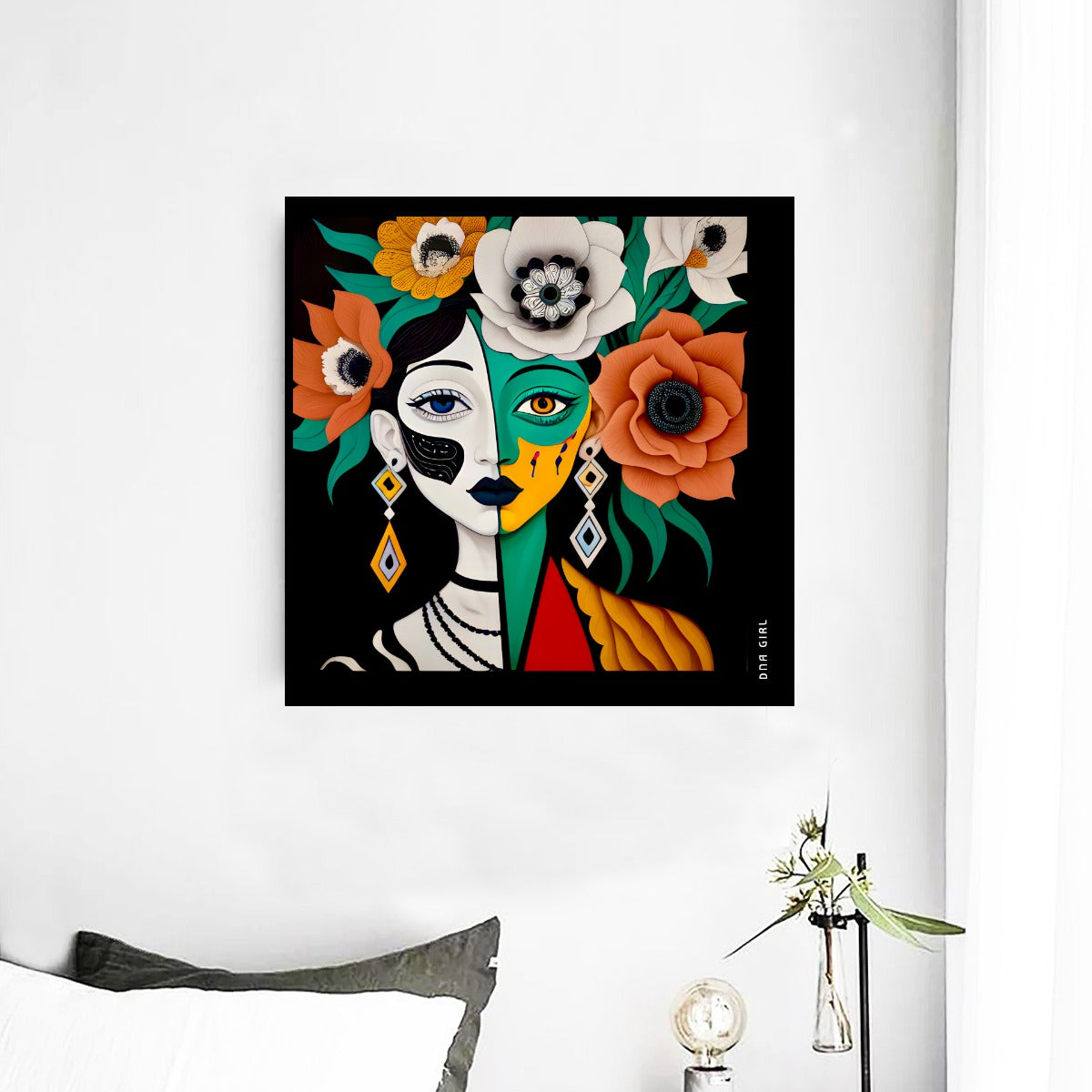 DNA GIRL Framed Single Piece Mural | Square