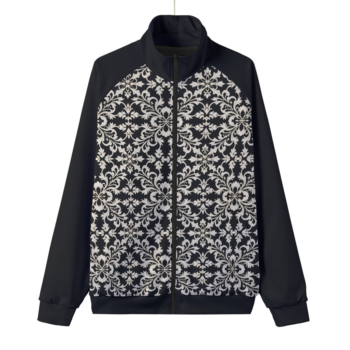AC BAROQUE All-Over Print Unisex Stand Collar Black Lining Jacket