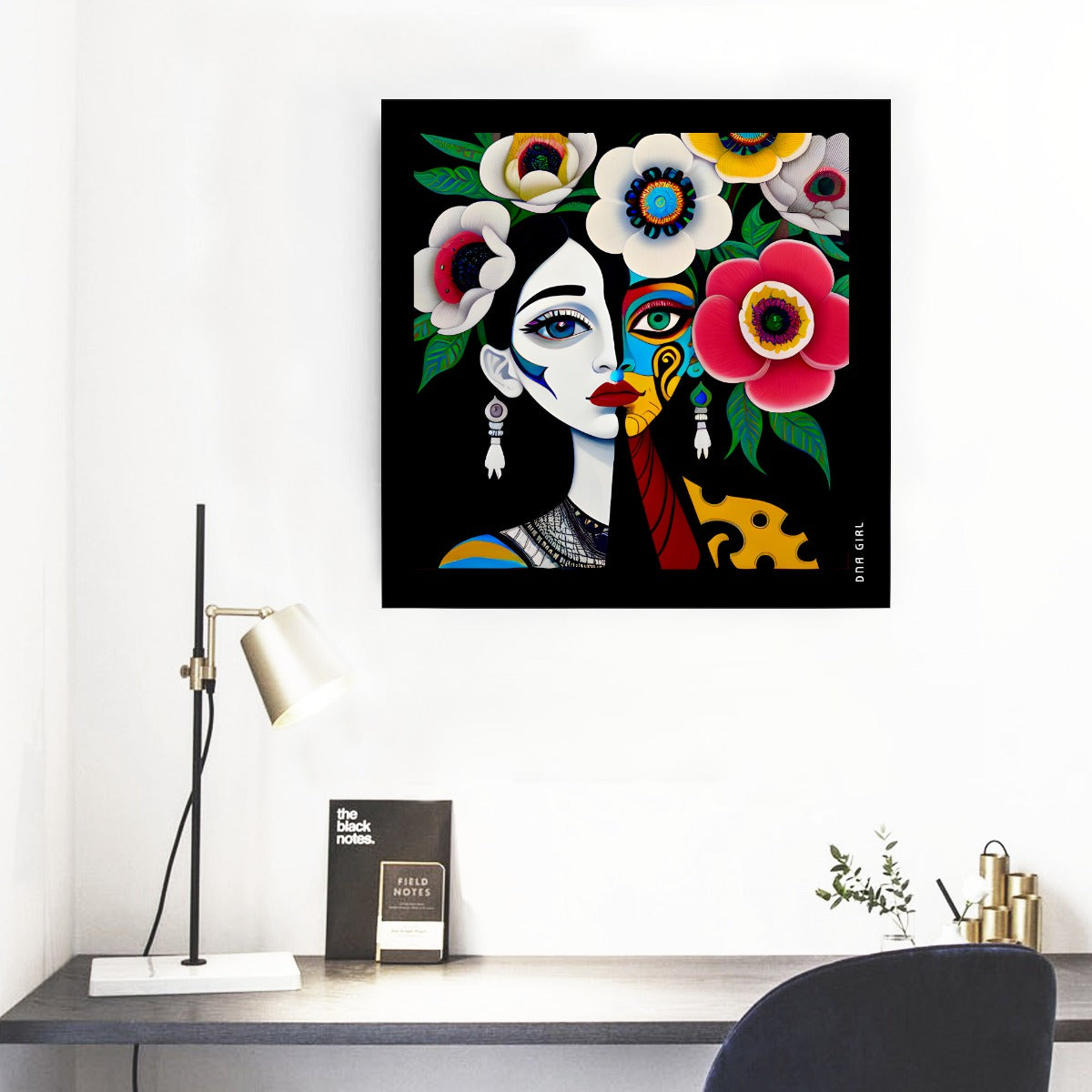 DNA GIRL Framed Single Piece Mural | Square