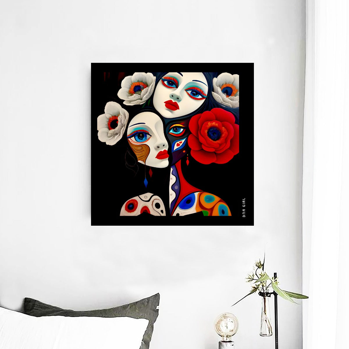 DNA GIRL Framed Single Piece Mural | Square