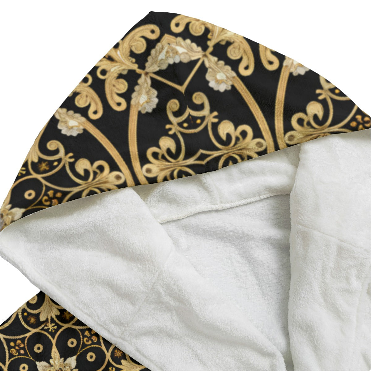 AC BAROQUE All-Over Print Unisex Flannel Hooded bathrobe
