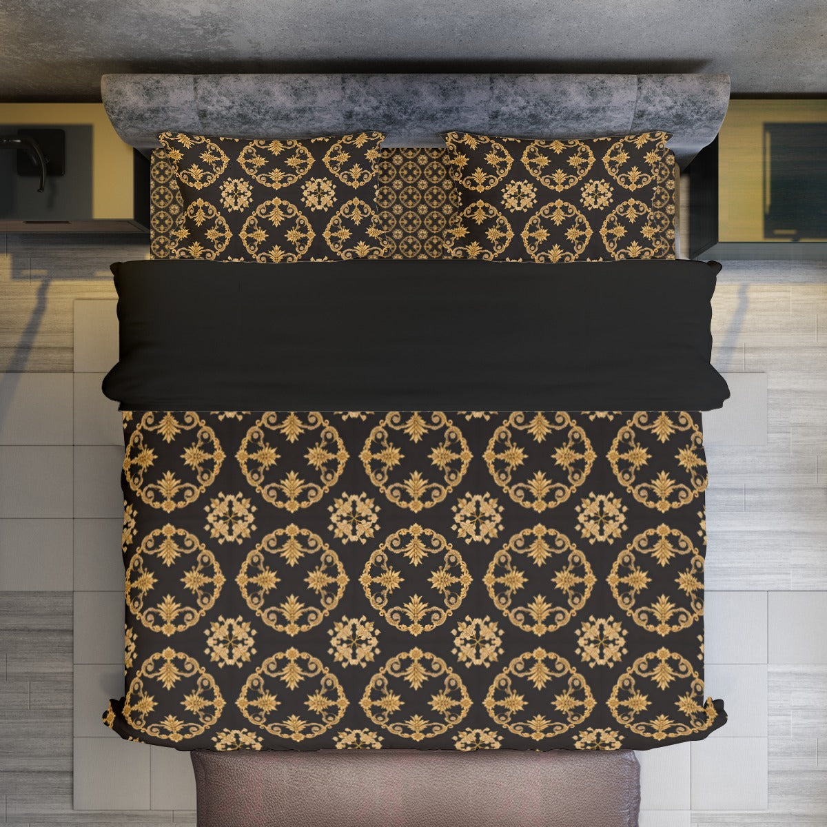 AC BAROQUE "Bellamy" All-Over Print Duvet (Set 2 pillowcases sheet & duvet)