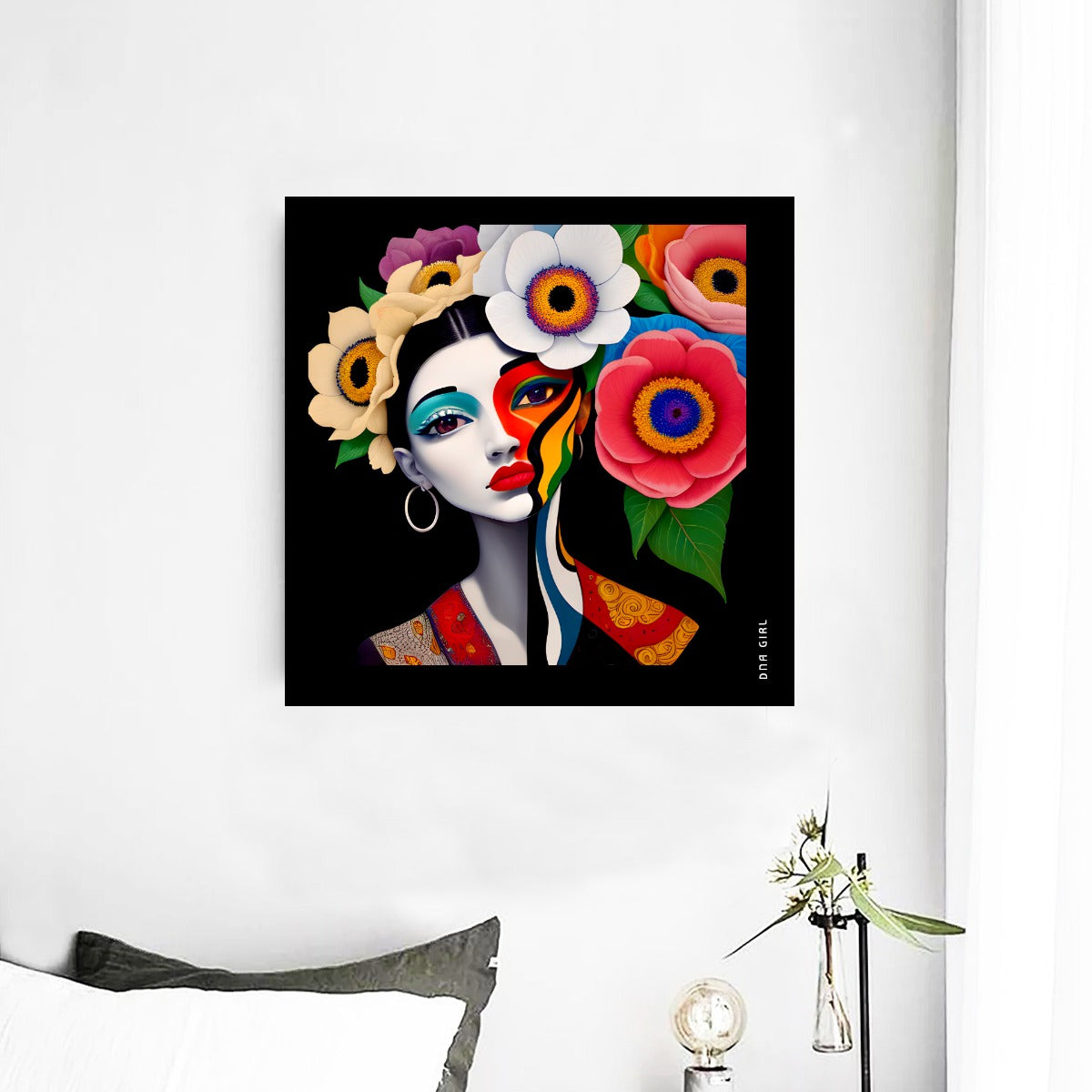 DNA GIRL Framed Single Piece Mural | Square