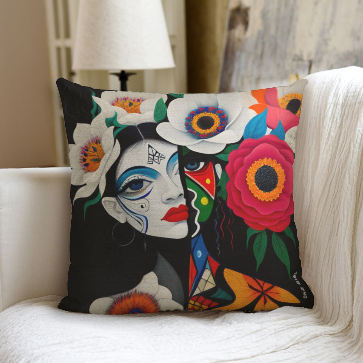 DNA GIRL All-Over Print couch pillow with pillow Inserts (DIRECT)