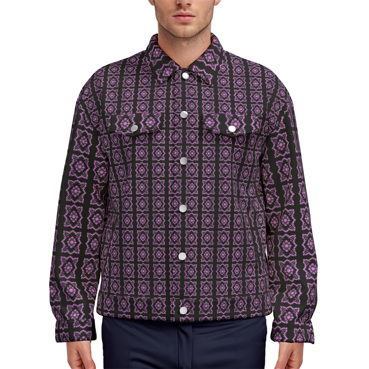 AC BAROQUE All-Over Print Unisex Lapel Jacket | 245GSM Cotton