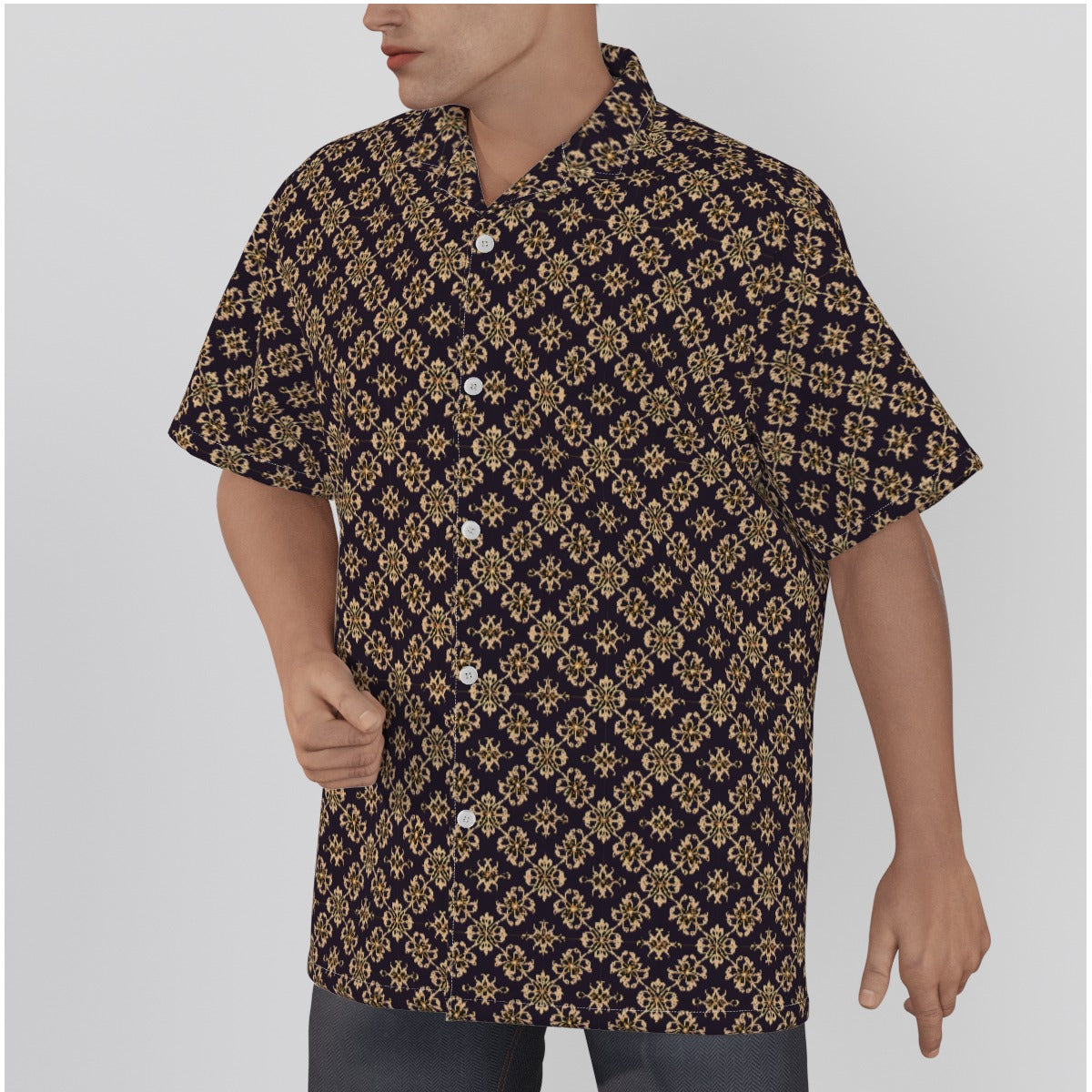 All-Over Print Men's Shirt With Button Closure AC Baroque