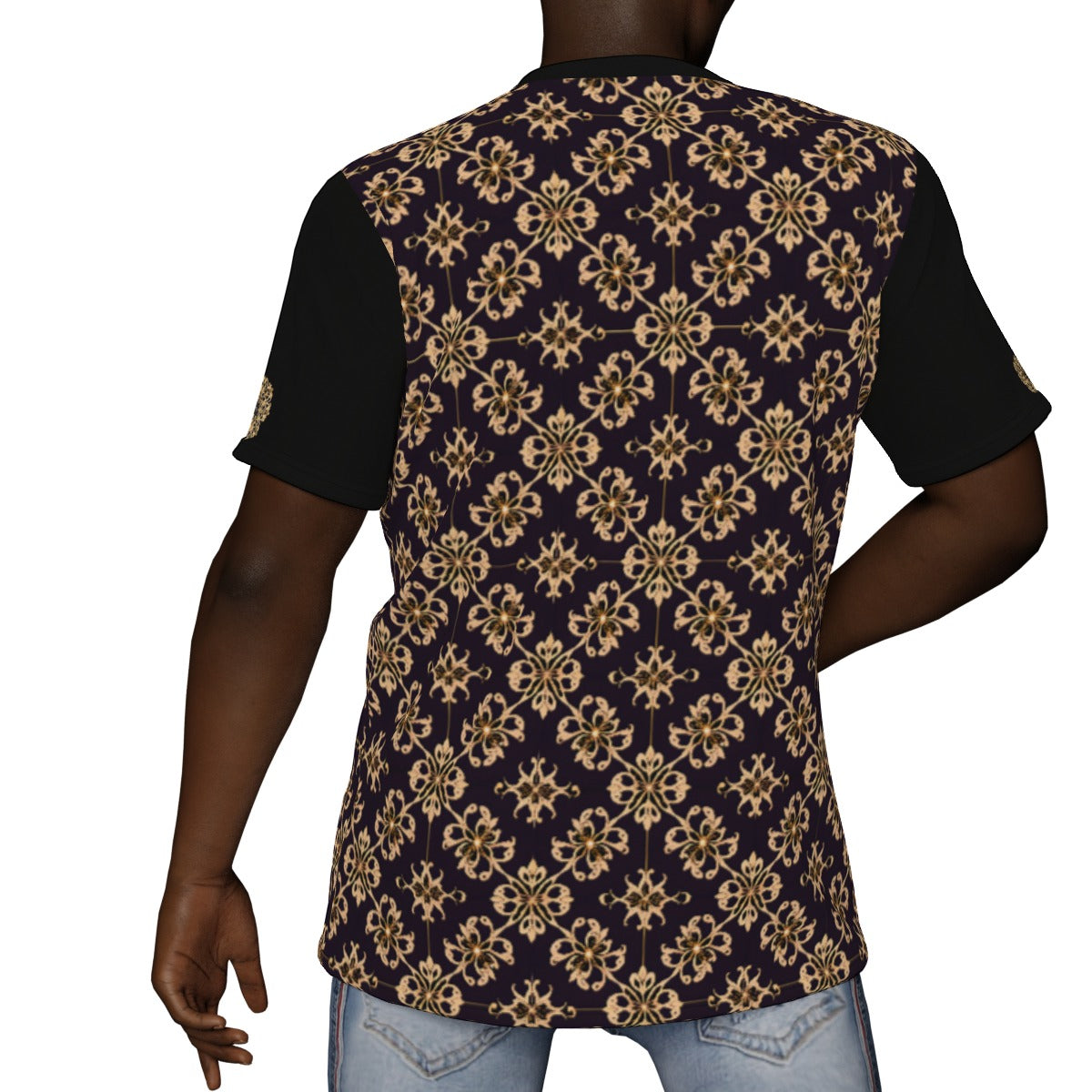 AC Baroque Mens All-Over Print V-Neck T-Shirt