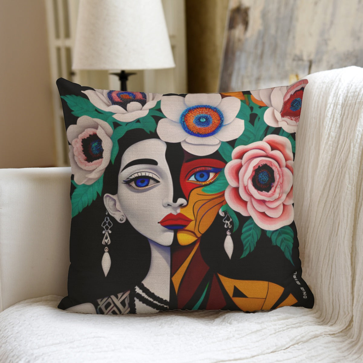 DNA GIRL All-Over Print couch pillow with pillow Inserts (DIRECT)