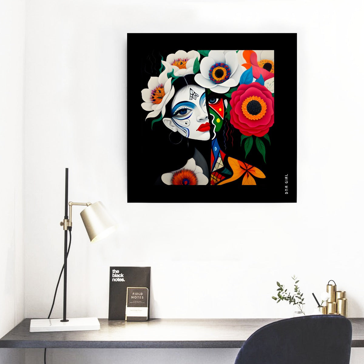DNA GIRL Framed Single Piece Mural | Square
