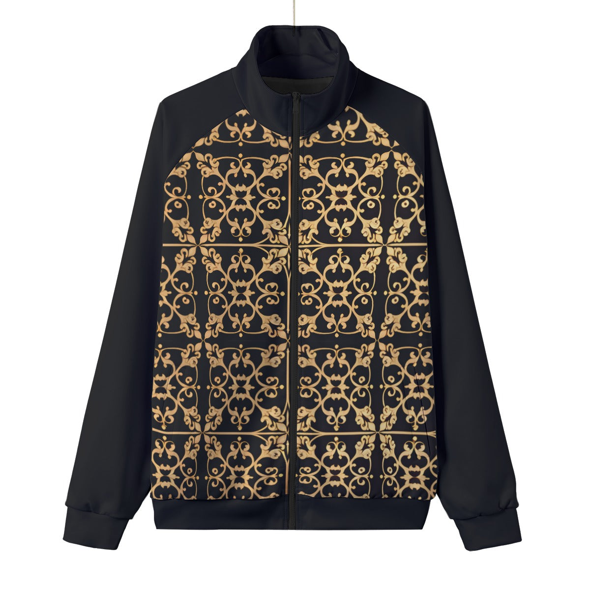 AC BAROQUE All-Over Print Unisex Stand Collar Black Lining Jacket