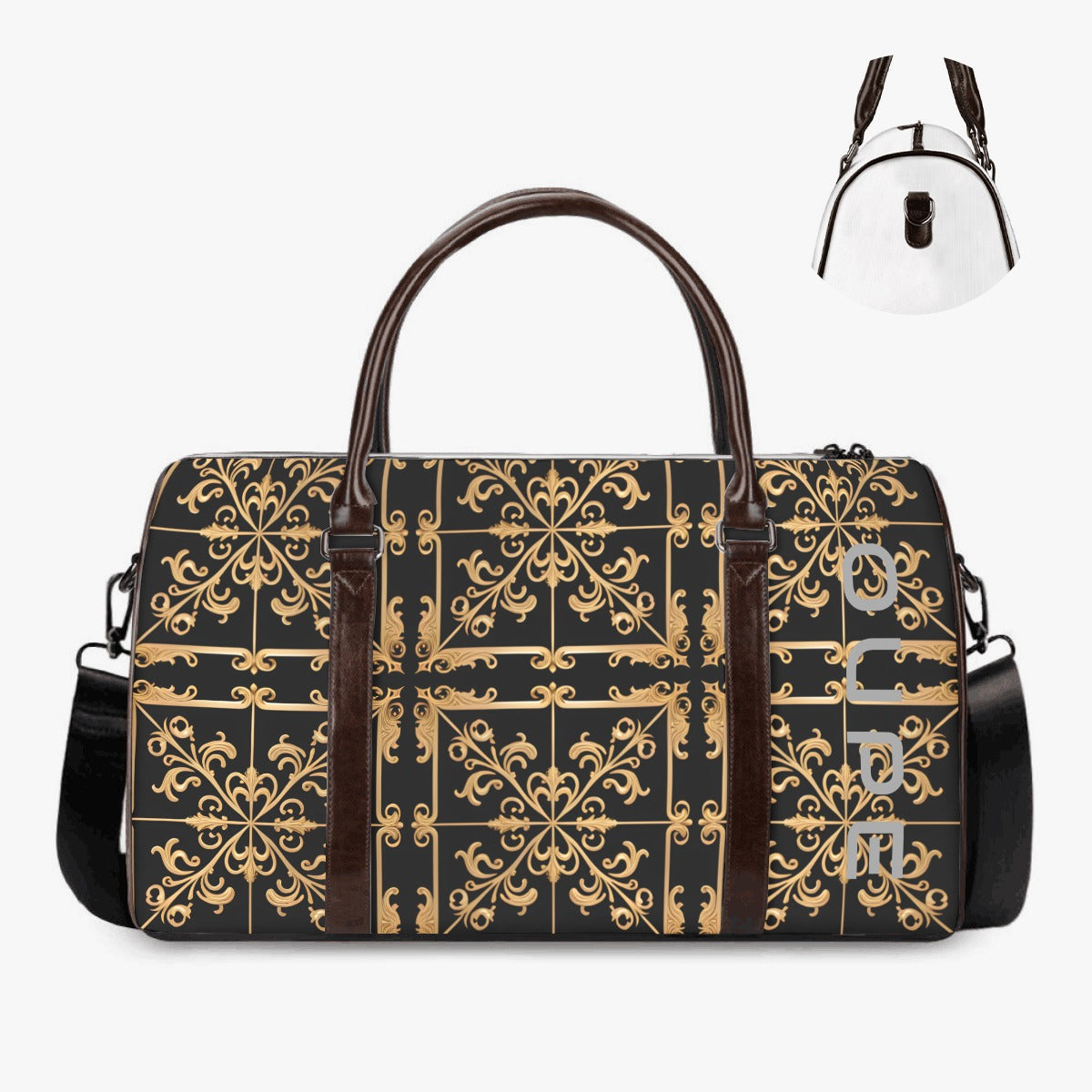 AC BAROQUE "OUPE" Designer Overnight Duffle Bag (Black)
