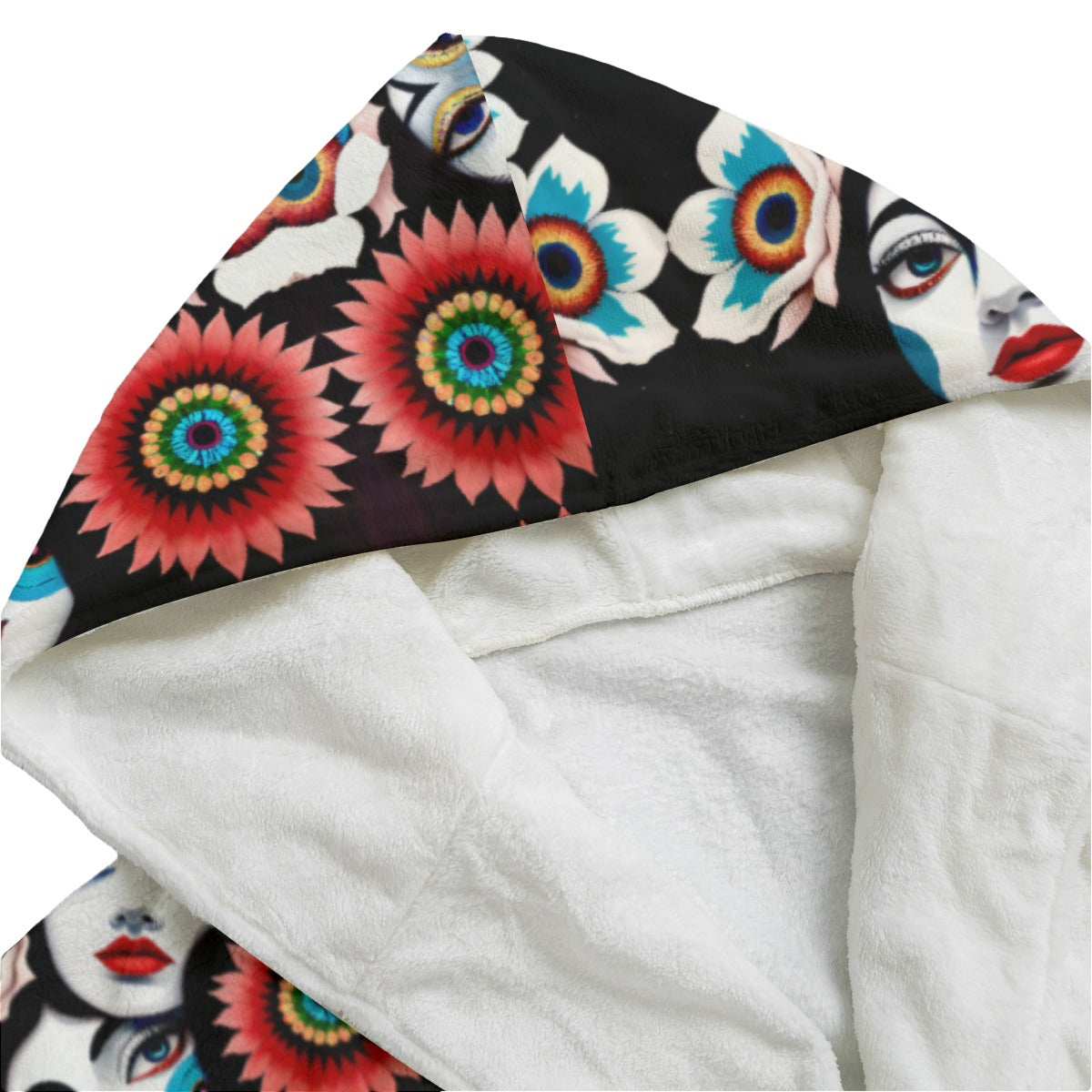 DNA GIRL All-Over Print Unisex Flannel Hooded bathrobe (DIRECT)