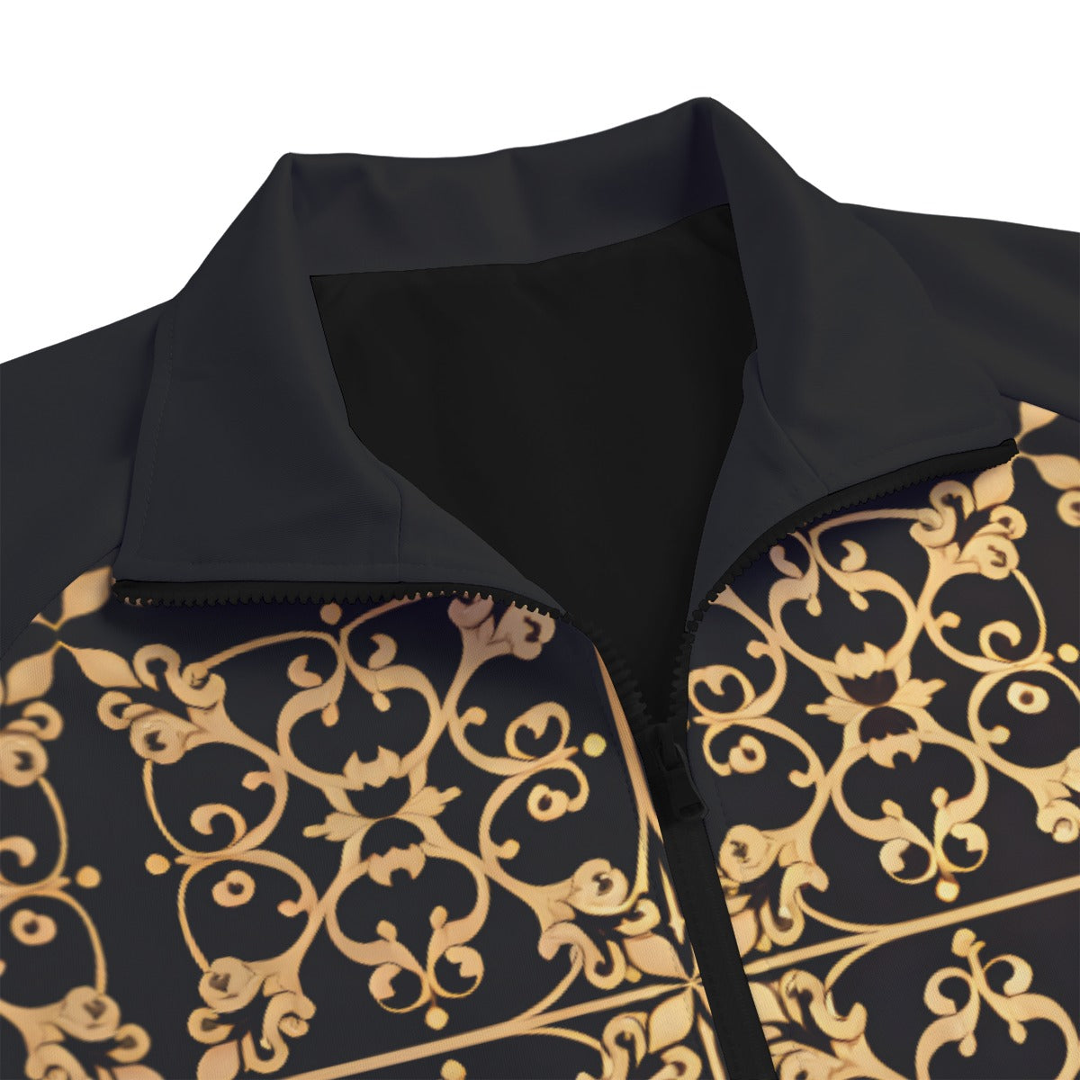 AC BAROQUE All-Over Print Unisex Stand Collar Black Lining Jacket