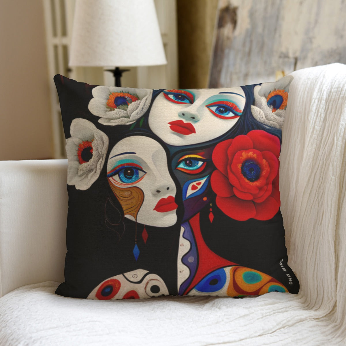 DNA GIRL All-Over Print couch pillow with pillow Inserts (DIRECT)