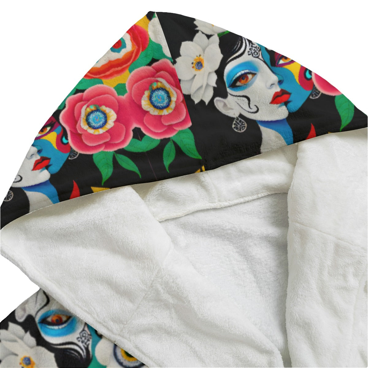 DNA GIRL All-Over Print Unisex Flannel Hooded bathrobe (DIRECT)