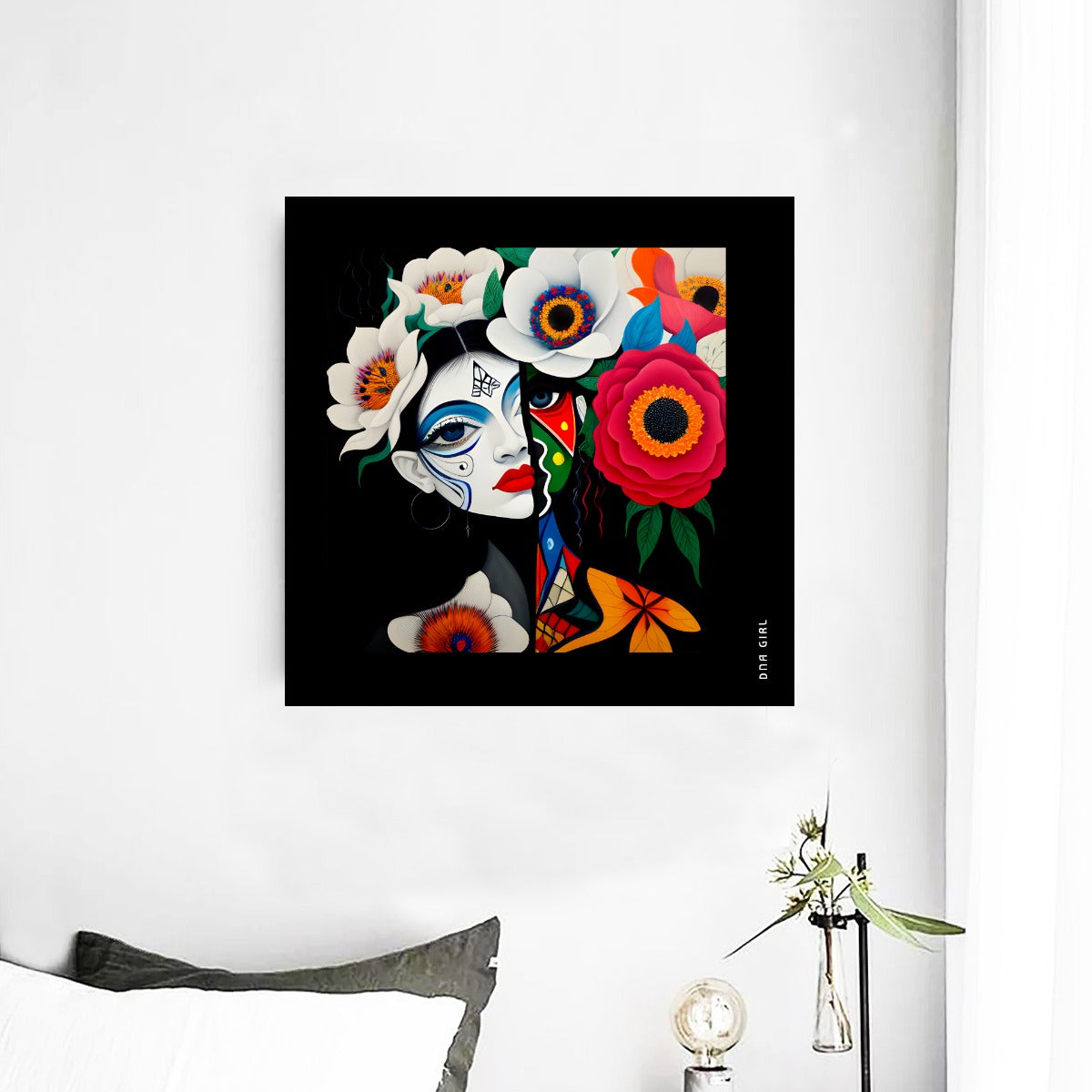 DNA GIRL Framed Single Piece Mural | Square