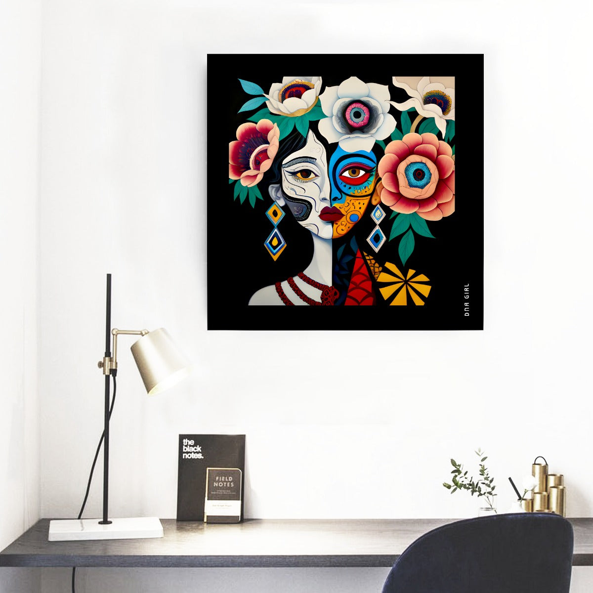 DNA GIRL Framed Single Piece Mural | Square