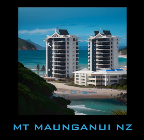 MT MAUNGANUI BEACH ART CARD (NO 98) X 10 CARDS