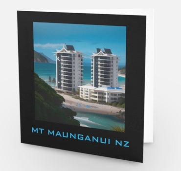 MT MAUNGANUI BEACH ART CARD (NO 98) X 10 CARDS