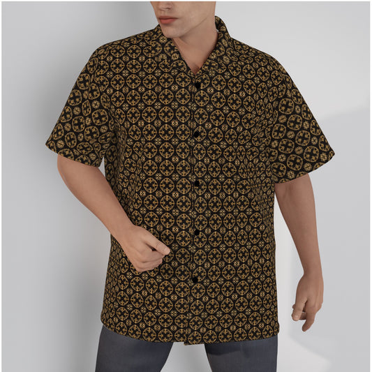 AC BAROQUE All-Over Print Men's Hawaiian Shirt With Button Closure