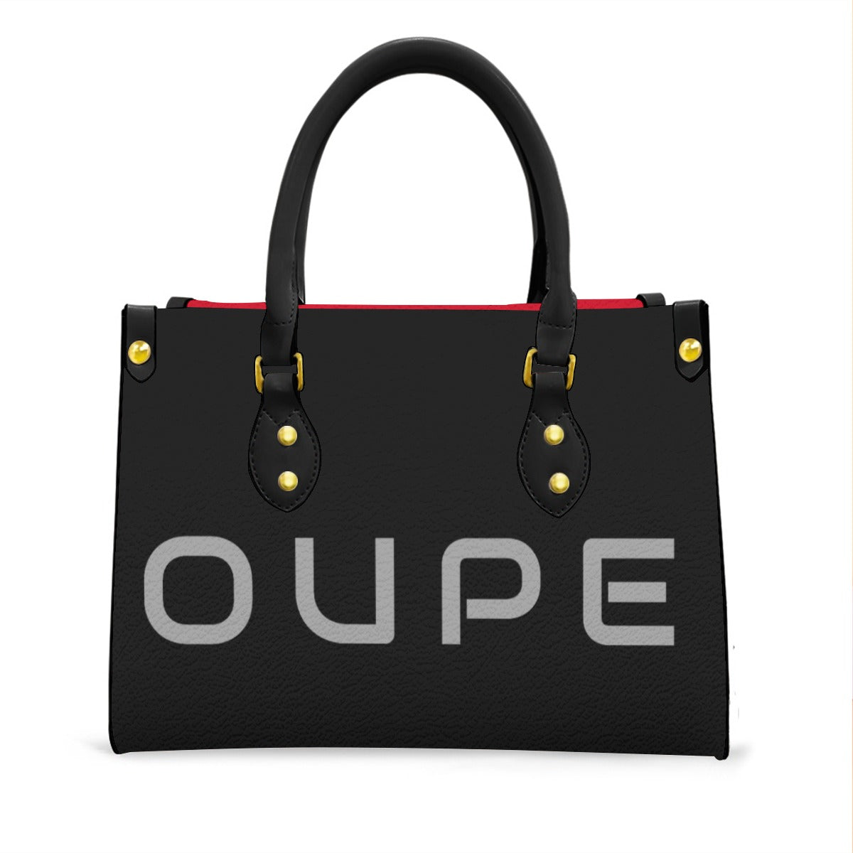 AC BAROQUE "OUPE" Red Women's Tote Bag With Black Handle