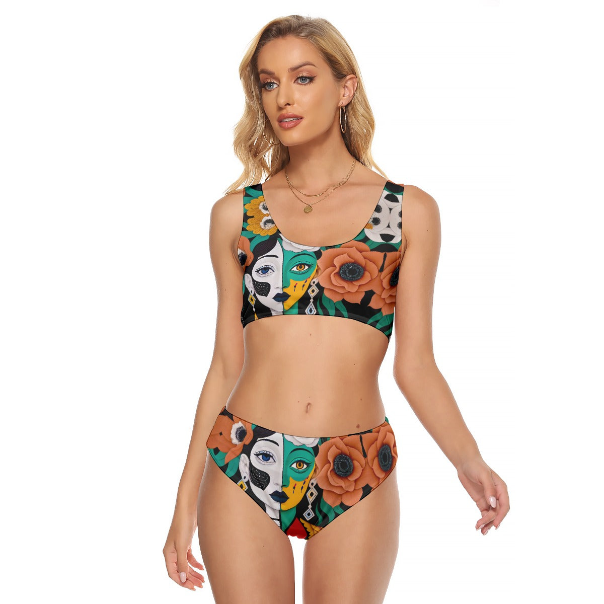 DNA GIRL (USA)  Women's Crop Top One-piece Swimsuit