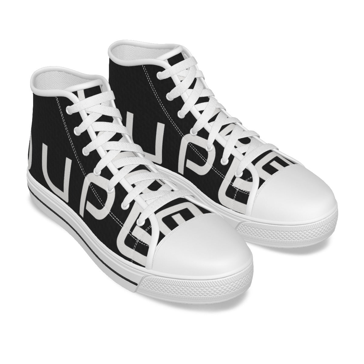 OUPE B/W Men's Canvas Shoes Large writing