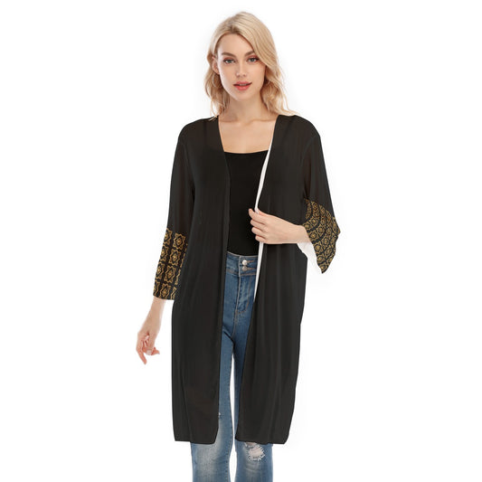 AC BAROQUE Women's V-neck Mesh Cardigan