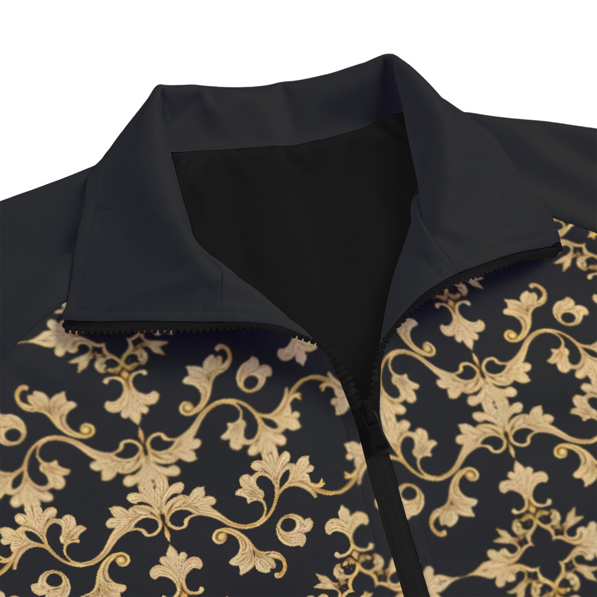 AC BAROQUE All-Over Print Unisex Stand Collar Black Lining Jacket