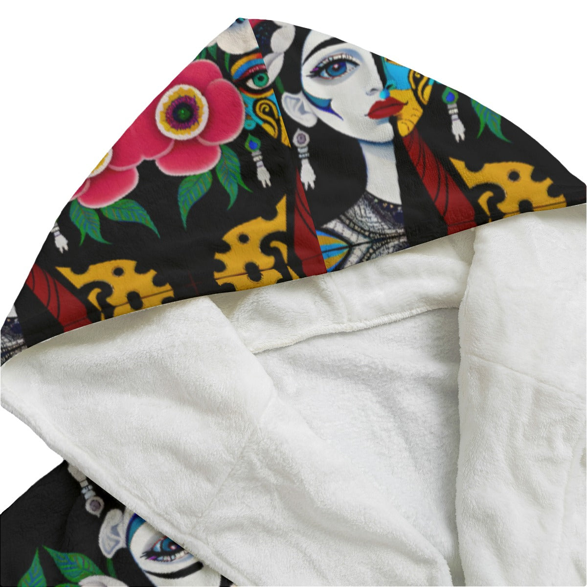 DNA GIRL All-Over Print Unisex Flannel Hooded bathrobe (DIRECT)