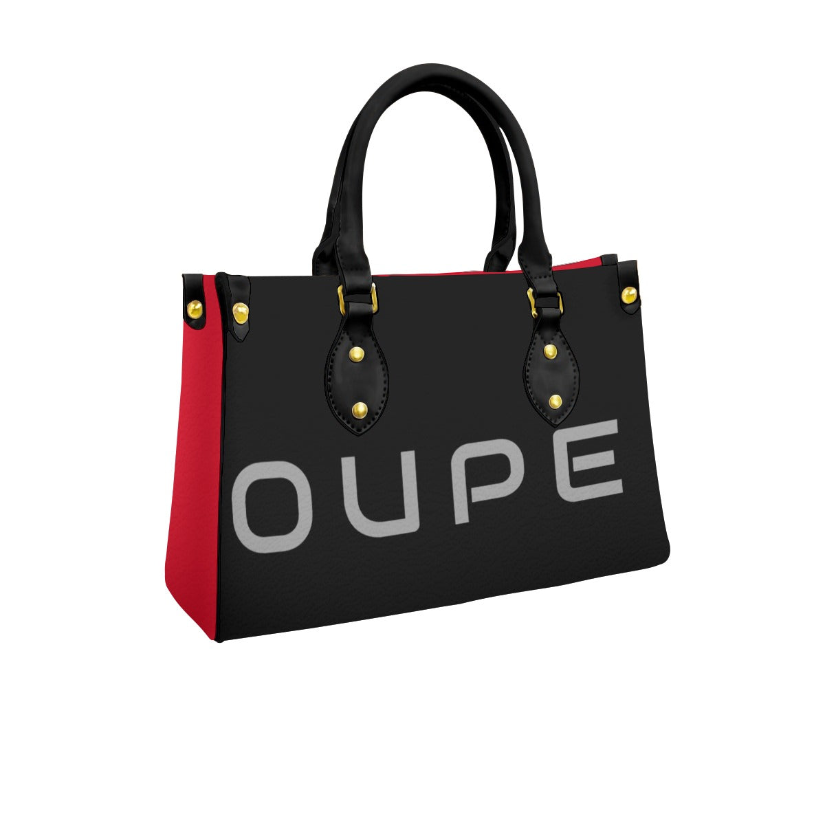AC BAROQUE "OUPE" Red Women's Tote Bag With Black Handle