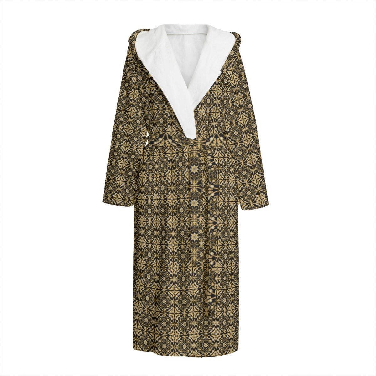 AC BAROQUE 'CHARLOTTE" All-Over Print Unisex Flannel Hooded bathrobe