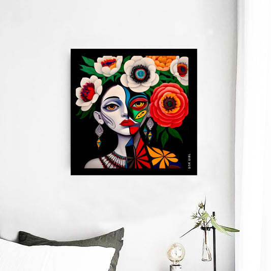 DNA GIRL Framed Single Piece Mural | Square