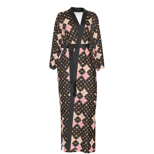 AC KAMI Women's Satin Kimono Long Robe
